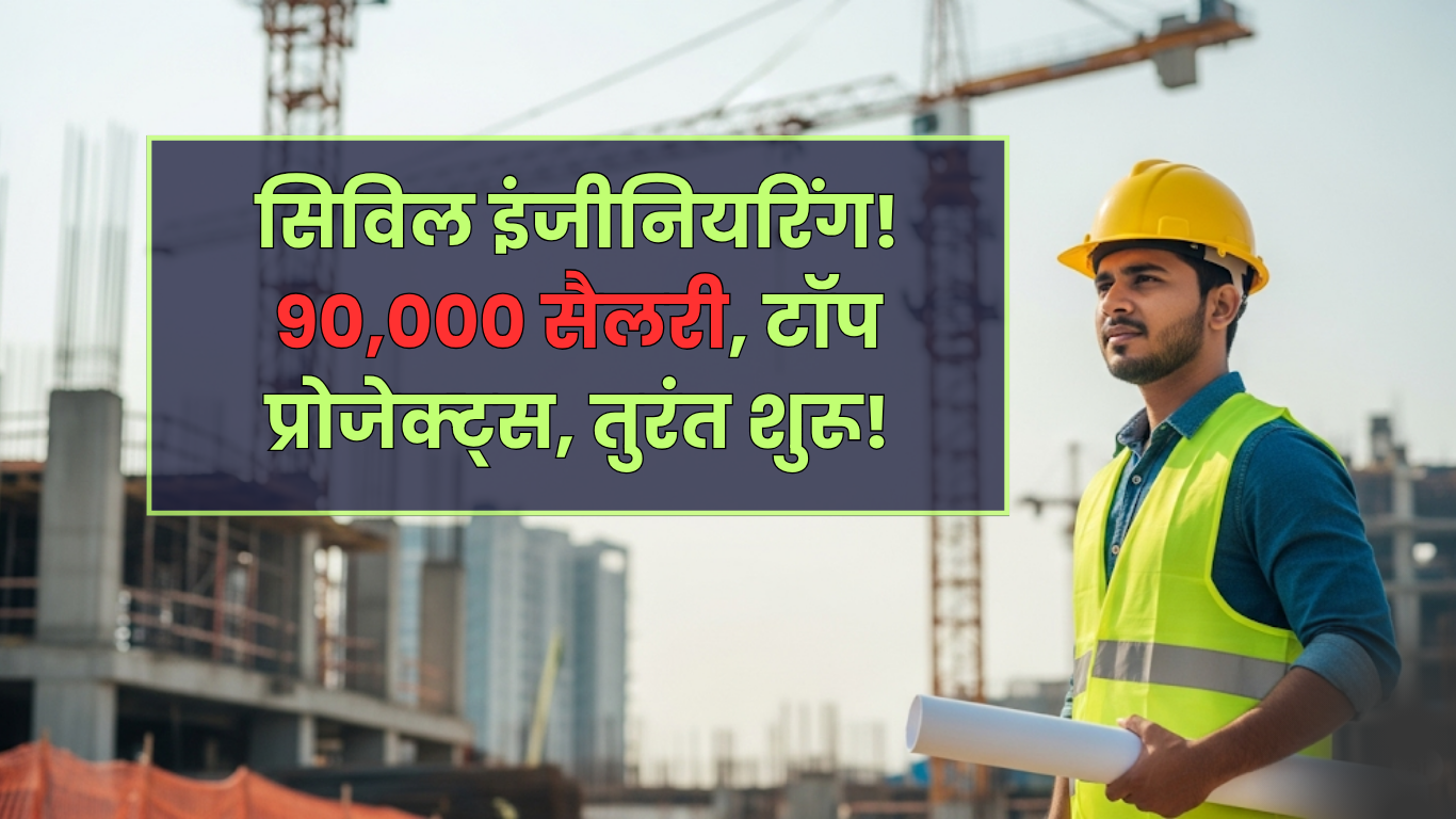 Civil engineering jobs - सिविल इंजीनियरिंग! 90,000 सैलरी, टॉप प्रोजेक्ट्स, तुरंत शुरू!