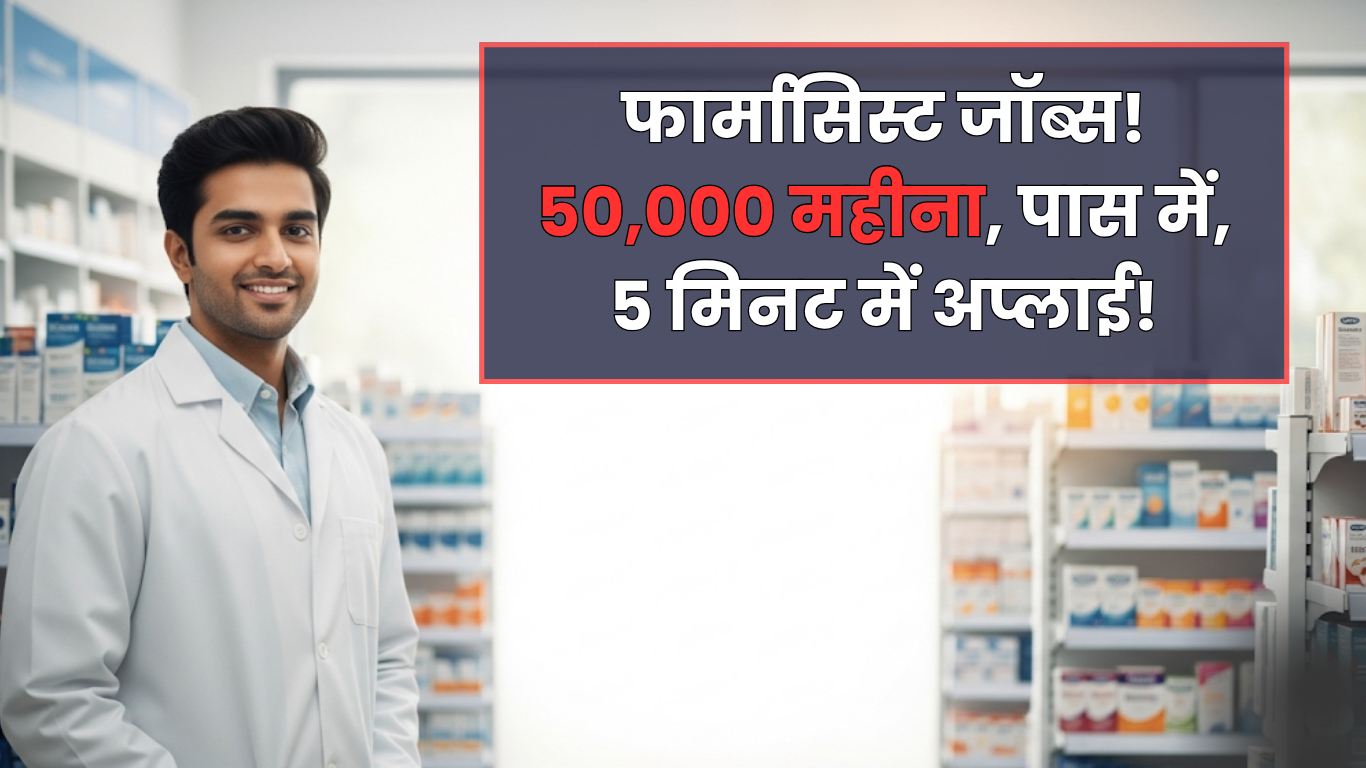 Pharmacist jobs - फार्मासिस्ट जॉब्स! 50,000 महीना, पास में, 5 मिनट में अप्लाई!
