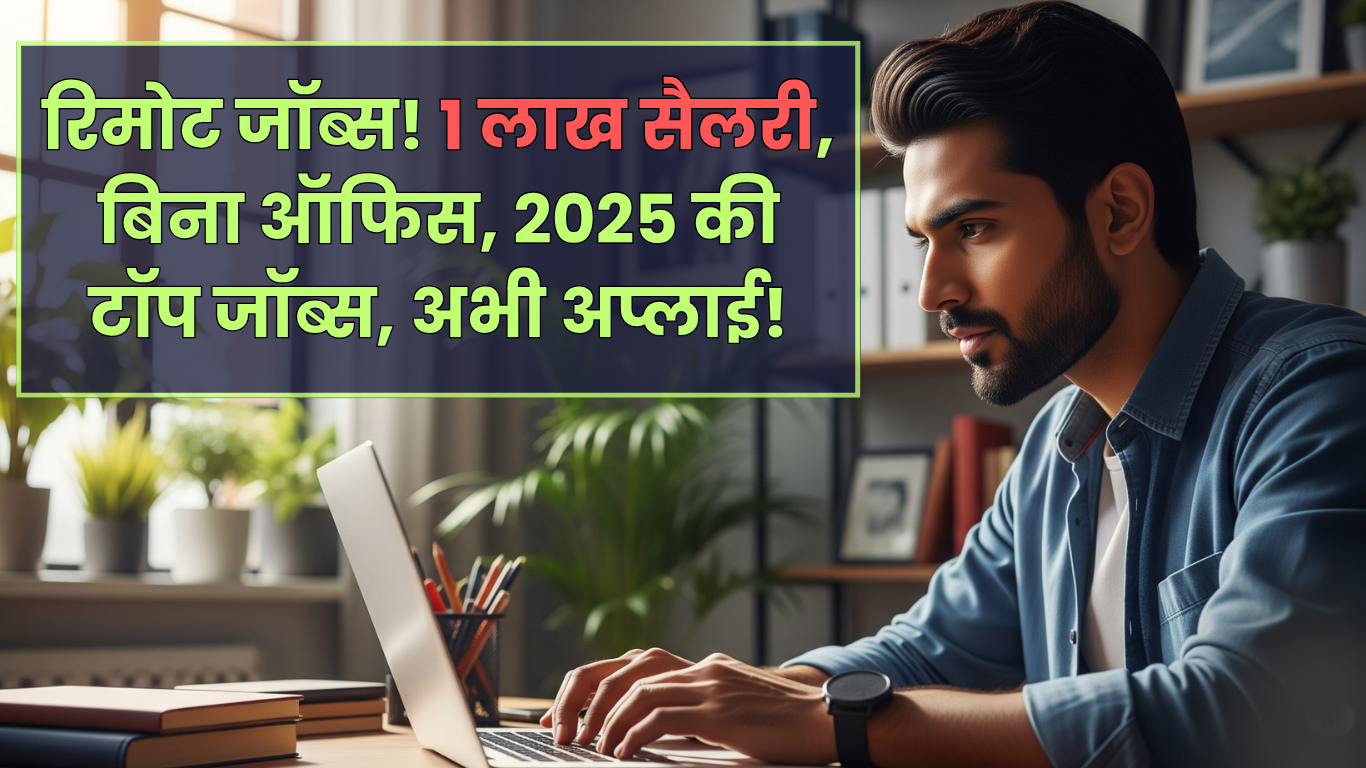 Remote jobs - रिमोट जॉब्स! 1 लाख सैलरी, बिना ऑफिस, 2025 की टॉप जॉब्स, अभी अप्लाई!